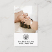 Holistisch Gezondheidstherapeut Logo QR-code Wit Visitekaartje (Voorkant)