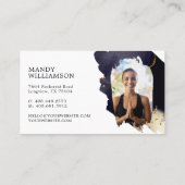 Holistisch Goud Hemelse Lotus Donkere Inkt Yoga Fo Visitekaartje (Achterkant)