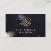 Holistisch Goud Hemelse Lotus Donkere Inkt Yoga Fo Visitekaartje (Voorkant)