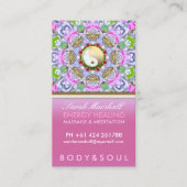 Holistisch roze Visitekaartje voor energieherstel (Voorkant)