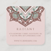 Holistisch Spiritueel Decoratief Floral Mandala Vierkante Visitekaartje (Achterkant)