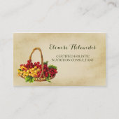 Holistisch voedingsadviseur Fruitmand QR-code Visitekaartje (Voorkant)