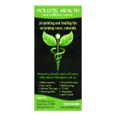 Holistische Alternatieve Geneeskunde Groene Caduce Reclamekaart (Voorkant)