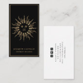 Holistische Celestial Goud Zwart Elegant Visitekaartje (Voorkant / Achterkant)