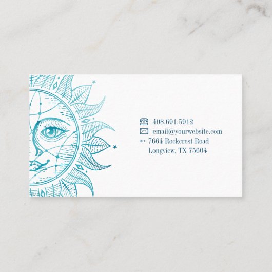 Holistische en mooie Keltische zonnezijde en sterr Visitekaartje (Achterkant)