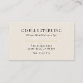 Holistische Estheetician Visitekaartje (Achterkant)