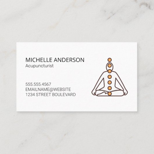 Holistische Genezing | Yoga Zitpositie | Chakras Visitekaartje (Achterkant)