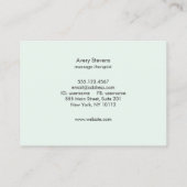 Holistische Gezondheid en Wellness Massage Therapi Visitekaartje (Achterkant)