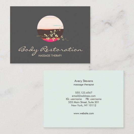 Holistische Gezondheid en Wellness Massage Therapi Visitekaartje (Voorkant / Achterkant)