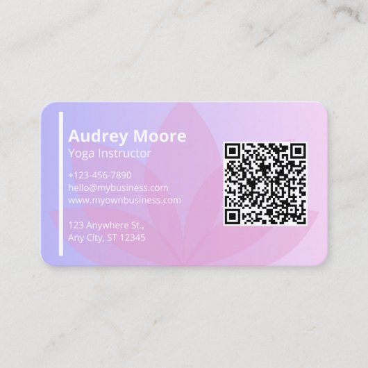 Holistische Gezondheid Yoga Instructeur Visitekaartje (Voorkant)