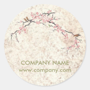 holistische gezondheid Yoga Zen SPA cherry Blossom Ronde Sticker