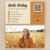 Holistische Gezondheidscoach Geel Sinaasappel QR C Visitekaartje