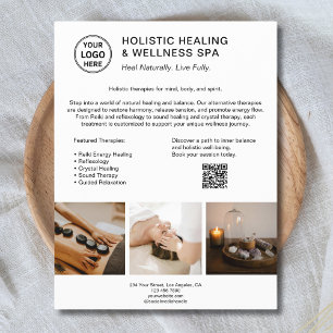 Holistische gezondheidstherapeut Logo QR White Bus Flyer
