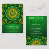 Holistische groene mandala, bloeiende boswachters visitekaartje (Voorkant / Achterkant)