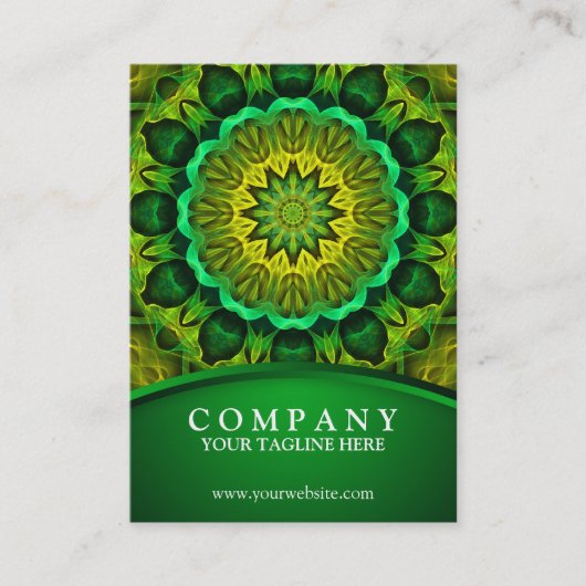 Holistische groene mandala, bloeiende boswachters visitekaartje (Voorkant)
