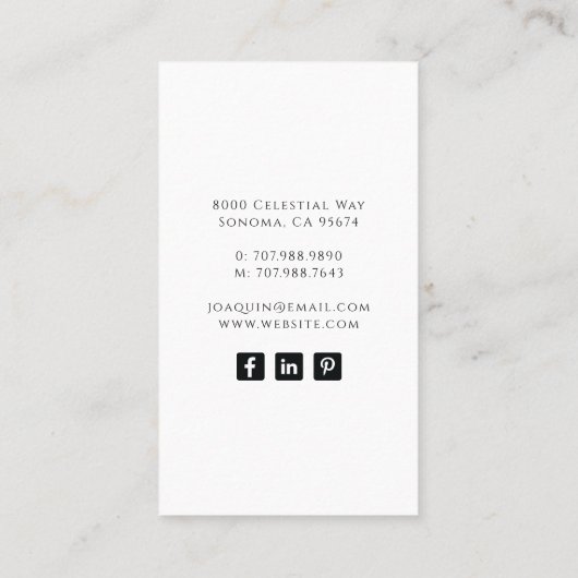 Holistische hemelmaanfasen zwart visitekaartje (Achterkant)