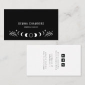 Holistische hemelmaanfasen zwart visitekaartje (Voorkant / Achterkant)