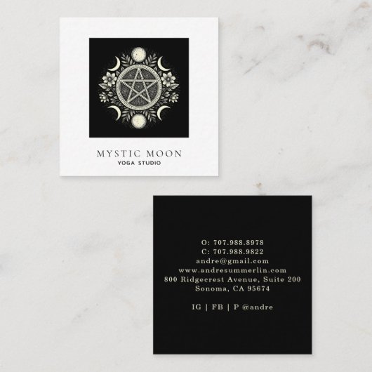 holistische hemelse maan vierkante visitekaartje (Voorkant / Achterkant)