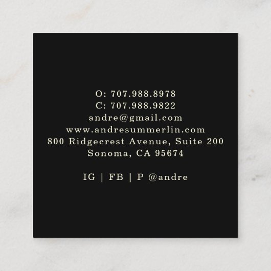 holistische hemelse maan vierkante visitekaartje (Achterkant)