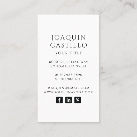 Holistische Hemelse Maan Zon Goud Zwart Visitekaartje (Achterkant)