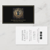 Holistische Hemelse Maan Zon Goud Zwart Visitekaartje (Voorkant / Achterkant)