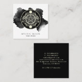 Holistische Hemelse Maan Zwarte Inkt Vierkante Visitekaartje (Voorkant / Achterkant)