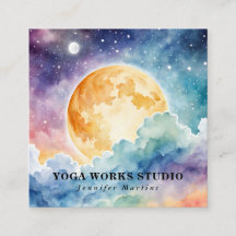 Holistische hemelse Waterverf Zon & Maan Yoga