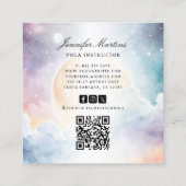 Holistische hemelse Waterverf Zon & Maan Yoga Vierkante Visitekaartje (Achterkant)