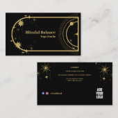 Holistische hemelse zon & maan donker visitekaartje (Voorkant / Achterkant)