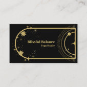 Holistische hemelse zon & maan donker visitekaartje (Voorkant)