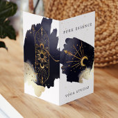 Holistische hemelse zon & maan donkere aquarel ink visitekaartje