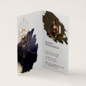 Holistische hemelse zon & maan donkere aquarel ink visitekaartje (Binnen)