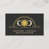 Holistische hemelse zon & maan mystiek kosmisch visitekaartje (Voorkant)