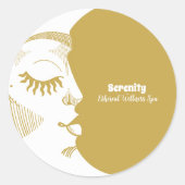 Holistische hemelse zon & maan ronde sticker (Voorkant)