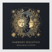 Holistische hemelse zon maan sterren goud zwart raamsticker (Vel)