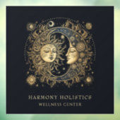 Holistische hemelse zon maan sterren goud zwart raamsticker (Vel 3)