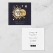 Holistische hemelse zon maan sterren vierkante visitekaartje (Voorkant / Achterkant)