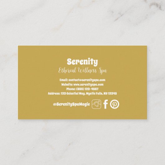 Holistische hemelse zon & maan visitekaartje (Achterkant)