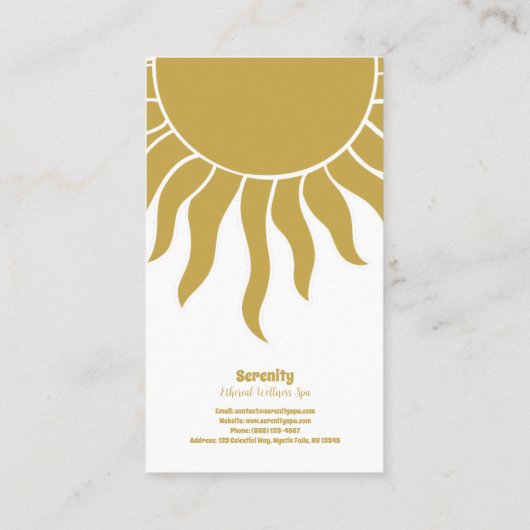 Holistische hemelse zon & maan visitekaartje (Achterkant)