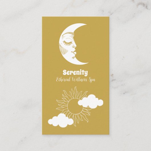 Holistische hemelse zon & maan visitekaartje (Voorkant)