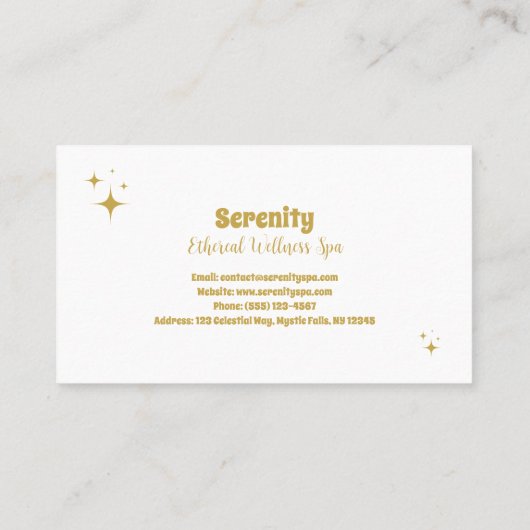 Holistische hemelse zon & maan visitekaartje (Achterkant)