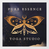 Holistische hemelse zon & maan vlinder donkere ink raamsticker (Vel)