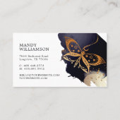 Holistische hemelse zon & maan vlinder donkere ink visitekaartje (Achterkant)