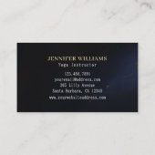 Holistische hemelse zon & maan yoga marine & goud visitekaartje (Achterkant)