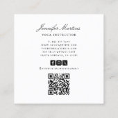 Holistische Hemelse Zon & Maan Yoga QR Code Vierkante Visitekaartje (Achterkant)