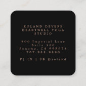 Holistische Hemelse Zon Maan Zwart Vierkante Visitekaartje (Achterkant)