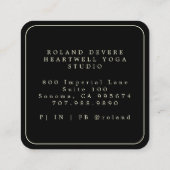 Holistische Hemelse Zon Maan Zwart Vierkante Visitekaartje (Achterkant)