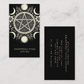 Holistische Hemelse Zon Maan Zwart Visitekaartje (Voorkant / Achterkant)