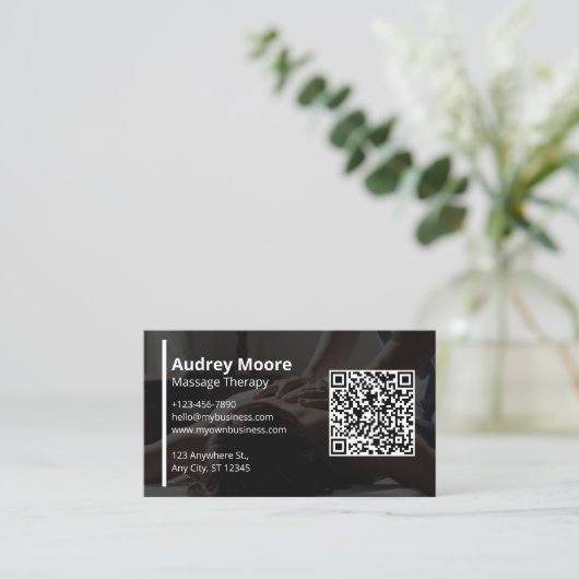 Holistische massage- en wellnessdiensten visitekaartje (Staand voorkant)