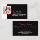 Holistische Massage Wellness Body Therapist Zwart Visitekaartje (Voorkant / Achterkant)